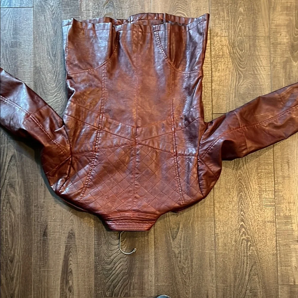 GUESS Women's Mahogany Leather Jacket - Picture 12 of 14